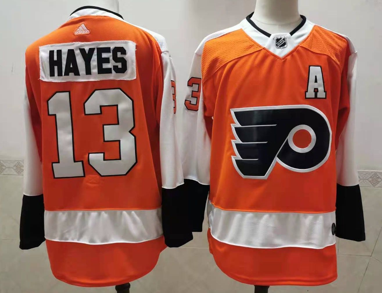 Men Philadelphia Flyers #13 Hayes Orange Authentic Stitched 2020 Adidias NHL Jersey